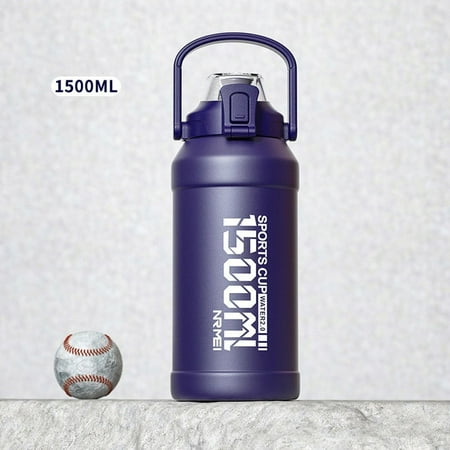 

2L Water Bottle Thermos Bottle with Removable Straw Protable Stainless Steel Water Bottle with Carry Handle for Gym