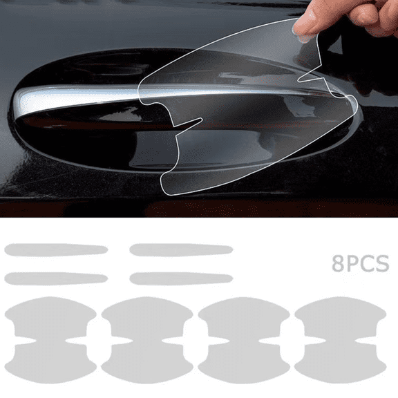 8 Pack 3D Clear Car Door Handle and Bowl Scratch Protection Film, Universal Invisible Anti-Scratch Waterproof Paint Guard Stickers Fit for Most Cars