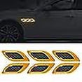 thumbnail image 3 of TOMALL 6Pcs 3D Strong Reflective Stripe Sticker for Car Fender Hood Bumper High-Intensity Night Visibility Reflective Decal Safety Warning Diamond Grade Carbon Fiber Universal for Car SUV (Orange), 3 of 4