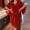 Red, variant on Morttic Women‘s Plus Size Elegant V-Neck Asymmetrical Slit Sleeve Solid Color Luxury Party Dress for Wedding Red,XL