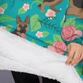 thumbnail image 3 of Oversized Wearable Blanket Hoodie,German Shepherd Dog and Flower Sherpa Blanket Hoodie with Super Pockets,Super Warm Fuzzy Pullover for Women & Men, 3 of 6