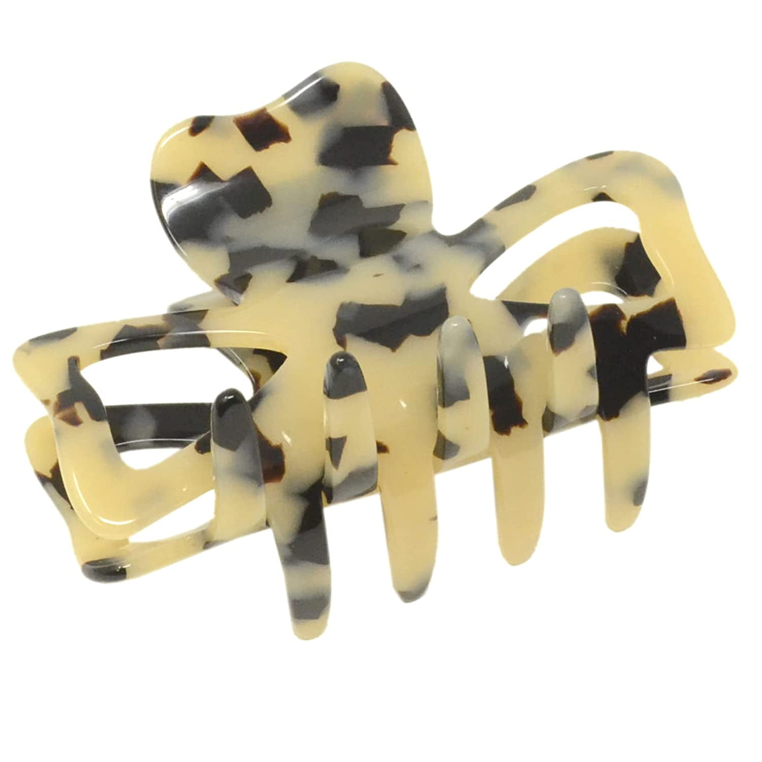 French Amie Classic Butterfly 3" Handmade Cellulose Interlocking Teeth Hair Claw