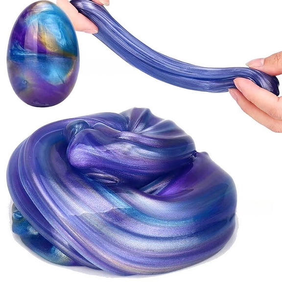 Easter Crystal Clear Slime Egg, Soft Cloud Slime, Non-Sticky, Easter Basket Stuffers(2PCS)