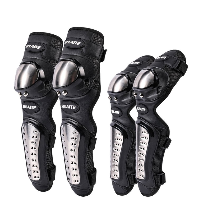 2x Parastinchi E Ginocchiere TDR Per MTB, Motocross E Off-Road – Unisex, Taglia Unica, Nero/Argento