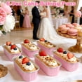 thumbnail image 2 of Treamon Disposable Aluminum Mini Loaf Pans, 50 Pack Aluminum Foil Pans with Lids and Spoons Sealing Sticker, 6.8 oz Rectangular Cake Pans Baking Pan, Pink, 2 of 6