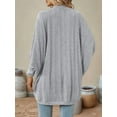thumbnail image 5 of Womens Oversized Soft Knit Cardigan Sweater with Pockets Light Gray S, 5 of 7