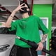 thumbnail image 3 of Camisetas para hombre, ropa informal básica verde, ropa superior holgada de moda para hombre, camiseta XL de algodón, barata, nueva, ropa de calle lisa y de moda, 3 of 5