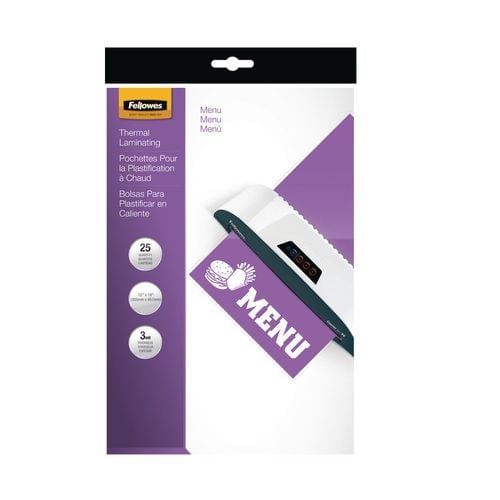 Glossy Lamination Pouches - Menu, 3 mil, 25 pk