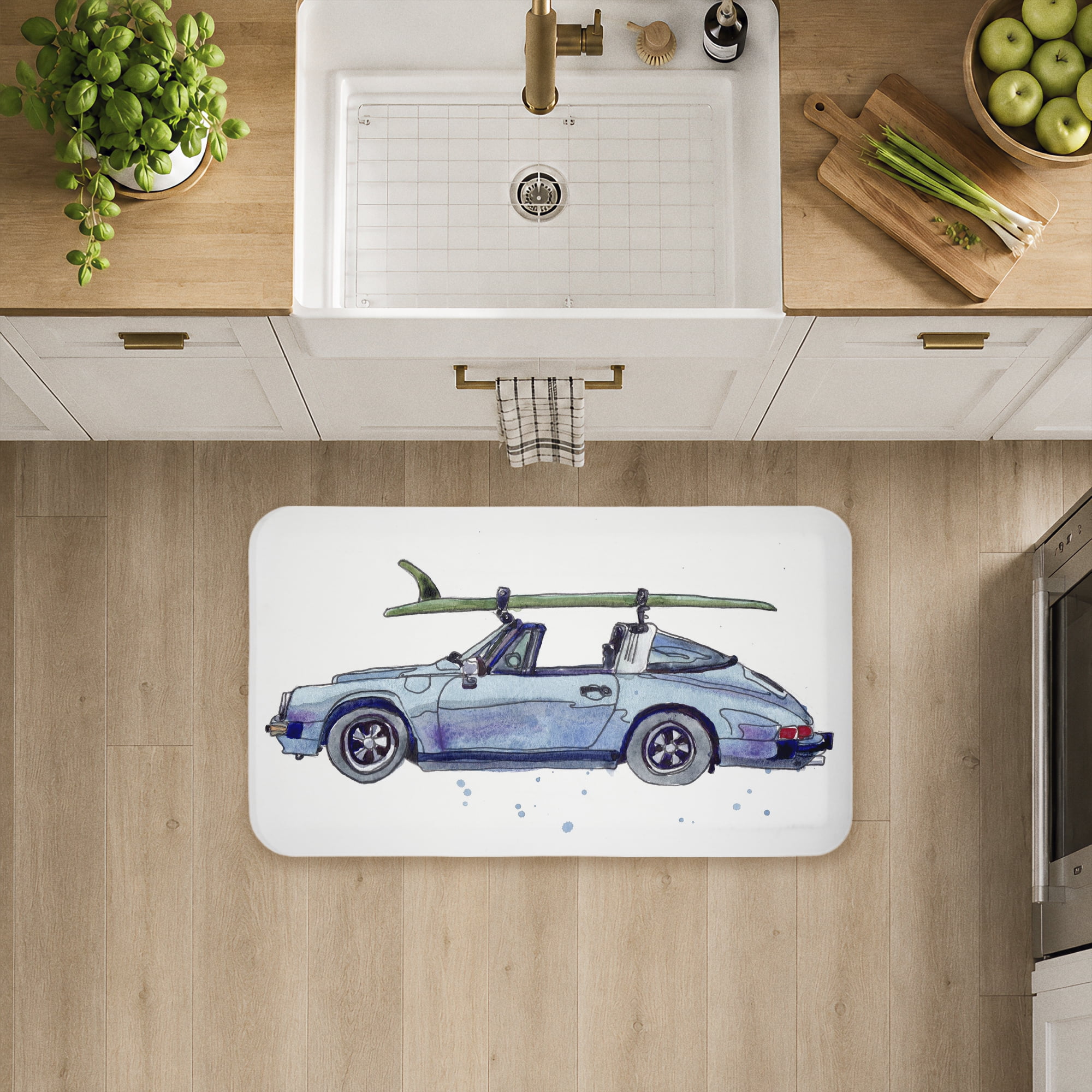 Stupell Industries Car & Surfboard Summer Fun Printed Anti-Fatigue Floor Mat, design by Paul McCreery