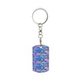 thumbnail image 2 of Uemuo Colorful Mushrooms Pattern Rectangular Metal Keychain - Durable, Stylish, and Personalized Key Ring for Men and Women,Engraved Keychain,Gift Slim Sturdy Keychain, 2 of 7
