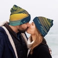 thumbnail image 5 of Picia Palm Trees Pattern Knitted Beanie Hat for Men and Women , Unisex Winter Warm Stretchy Knit Cap Thick Fisherman Beanies Cuffed Plain Skull Caps, 5 of 6