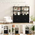 thumbnail image 6 of Bathroom Floor Cabinet, Freestanding Storage Cabinet with Open Shelves Drawer Door Cupboard, Kitchen Appliance Cabinet, 48" Bathroom Furniture for Living Room Kitchen Bathroom (Black), 6 of 14