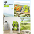 thumbnail image 6 of 20000mAh Solar Fan with LED Lantern, 10W Solar Panel Rechargeable Battery Powered Camping Fan for Outside, 9 Inch Portable Battery Operated Hurricane Supplies for Picnic, Barbecue, Fishing, Travel, 6 of 6
