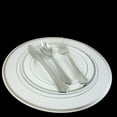 120 Bulk Dinner Wedding Disposable Plastic Plates Silverware Party