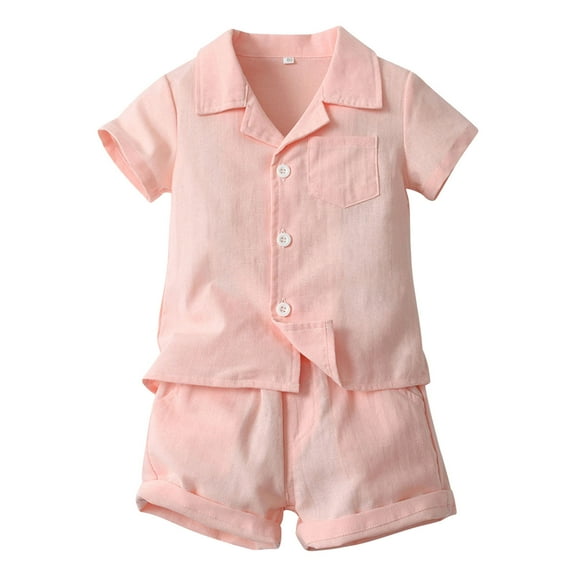 Toddler Boys Summer Outfits Short Sleeve Casual Gentleman Tops Beach Holiday Shirts and Shorts Set Comfortable Playwear