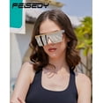 thumbnail image 2 of Lentes de Sol FEISEDY Cuadrados Sobredimensionados, Modernos, UV400 B2470 Blanco, 2 of 8