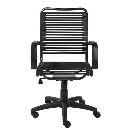 UPC: 4512839613024 | HomeRoots Black Flat Bungie Cords High Back Office Chair with Graphite Black Frame & Base  23.04 x 25.6 x 41.74 in.