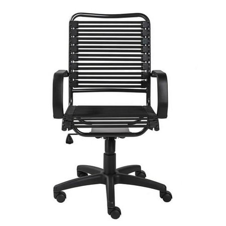 UPC: 4512839613024 | HomeRoots Black Flat Bungie Cords High Back Office Chair with Graphite Black Frame & Base 23.04 x 25.6 x 41.74 in.