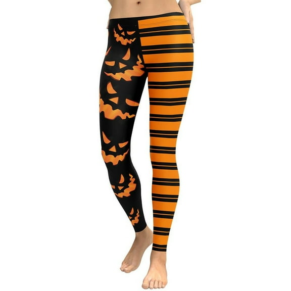 Two Patterned Halloween Leggings Size: XS for Women | FIERCEPULSE