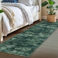 thumbnail image 2 of iOhouze Runner Rugs 2x7 Washable Runner Rug for Hallways Non Slip Kitchen Runner Low Pile Soft Printed Faux Wool Abstract Floor Runner for Inodoor Bedroom Entryway Laundry Room, Dark Green, 2 of 8