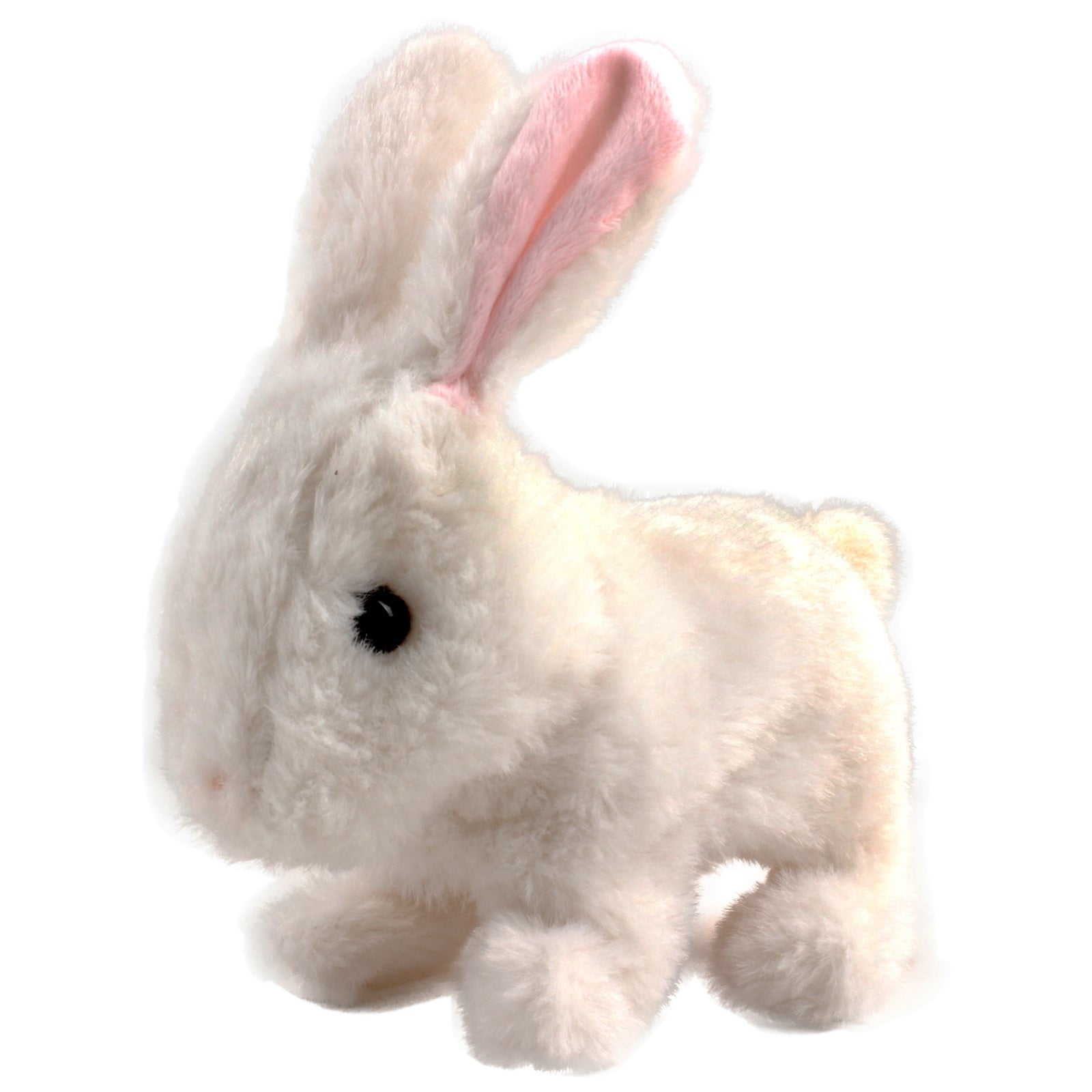 Plush Rabbit Interactive Toy Jumping,Wiggle Ears,Nose Moving Bunny Toy Beige 