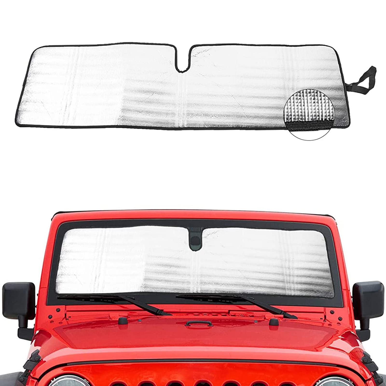 Windshield Sunshade Sun Shade Heat Shield Sun Visor Mat for Jeep