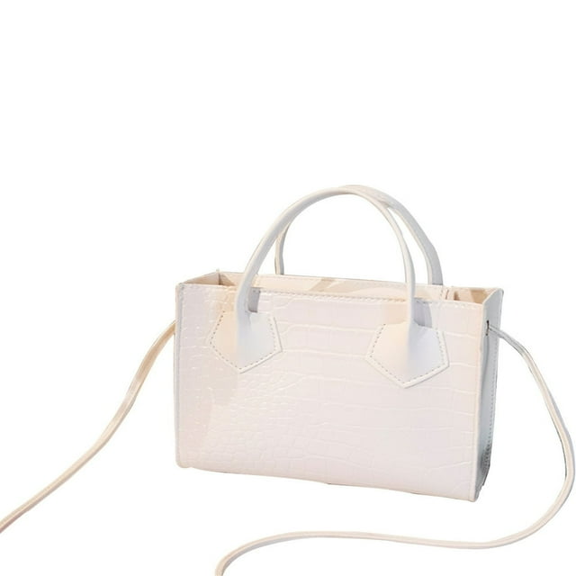 MesaSe Sac Messager à une Épaule Monochrome pour Femmes, Décoration Texturée, Seau Carré, Sacs à Main
