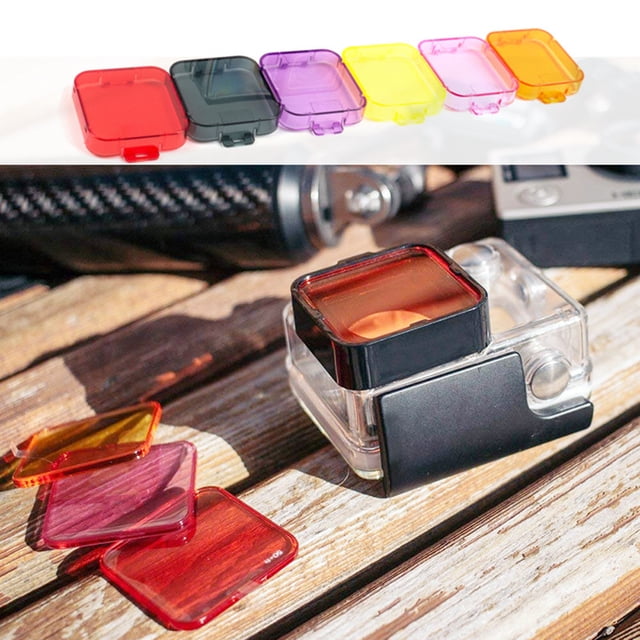 Gwong Electrónica Cubierta protectora de lentes Desmonte la corrección de color PC Cámara de filtro de cámara cuadrada para GoPro Hero 5