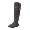 thumbnail image 2 of Tejiojio Clearance Women's Shoes Fashion Retro Solid Color Ethnic Style Flat Bottom Female High Boots, 2 of 7