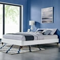 thumbnail image 2 of Platform Bed Frame, King Size, Velvet, White, Modern Contemporary Urban Design, Bedroom Master Guest Suite, 2 of 6