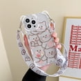 thumbnail image 2 of Compatible with iPhone 13 Pro Max Case Cute Bear Kawaii Cartoon Pattern Crossbody Adjustable Strap Neck Lanyard Shockproof Protective Cover for iPhone 13 Pro Max-White, 2 of 9