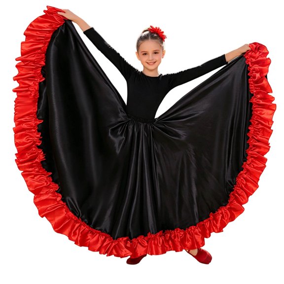 XIYON Girls Dress Girls Dance Dress Spanish Bullfighting Performance With Flared For Stage Shows Dresses Vacation Outfits