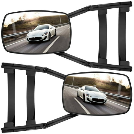 2PCS Extension Towing Mirror Universal Clamp-on Trailer Mirror Car Side Mirror