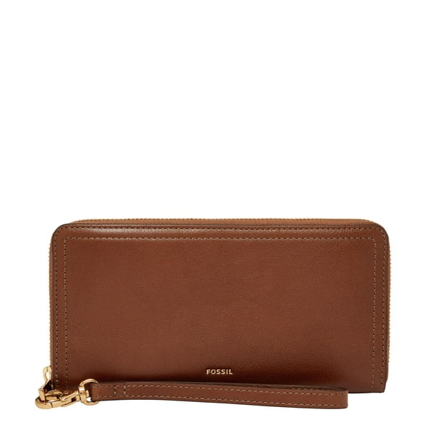 Billetera Fossil Logan de Cuero con Bloqueo RFID para Mujer en Marrón