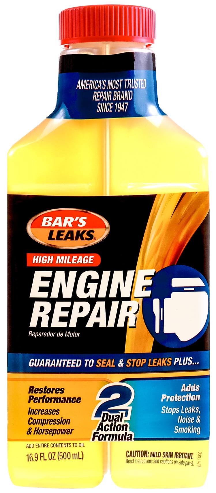 (6 pack) Bar's Leaks 1000 High Mileage Engine Repair, Automotive Additive, 16.9 oz