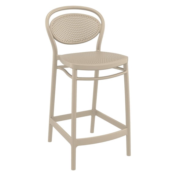 Compamia Marcel Contemporary Resin Indoor Outdoor Counter Stool Taupe