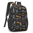 thumbnail image 2 of Game Controller Black Pattern 17" School Backpacks for Teens,Waterproof Oxford Fabric,S-Shape Padded Straps for School,Travel,Hiking,Camping, 2 of 6