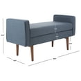 thumbnail image 5 of SAFAVIEH Henri Mid-Century Cushioned Bench, Navy/Walnut, 5 of 9