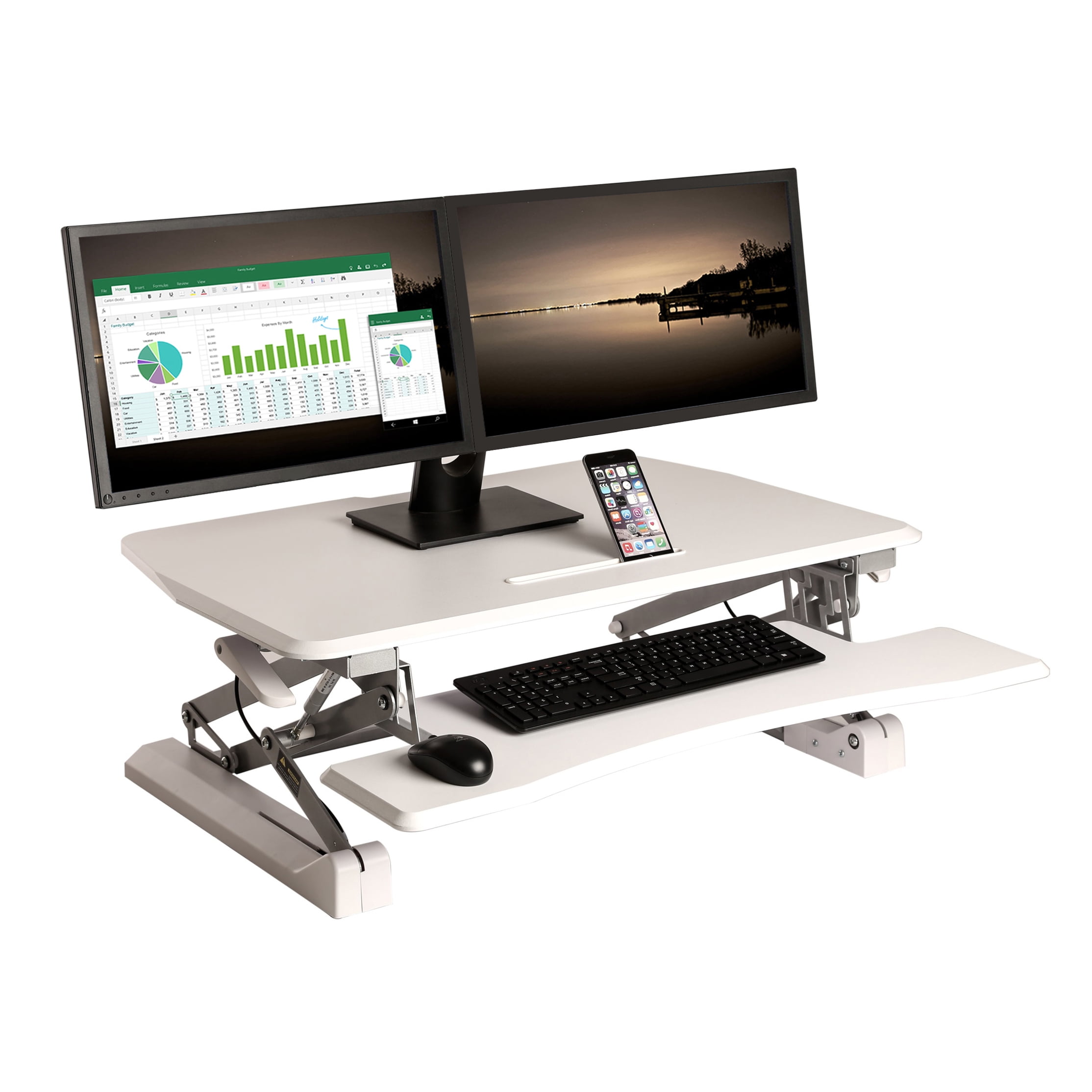 Seville Classics AIRLIFT Pneumatic SittoStand Adjustable Desktop