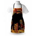 thumbnail image 3 of Elephant Apron Animal Theme Design Elephant Silhouette on Ethnic Textures Pattern Print, Unisex Kitchen Bib Apron with Adjustable Neck for Cooking Baking Gardening, Brown and Black, by Ambesonne, 3 of 3