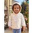 thumbnail image 4 of RUINIXCW Toddler Girl Fall Jacket Flower/Rugby Print Hooded Zipper Long Sleeve Coat, 4 of 8