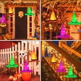 thumbnail image 6 of Halloween Decorations Outdoor 6Pcs Hanging Lighted Witch Hat Decorations Halloween Decor for Outdoor Halloween Decorations, Tree, Porch, Yard, 6 of 7