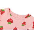 thumbnail image 2 of Beezizac Snug-Fitting Pajamas for Girls – Summer Modal Fiber Toddler/Little Jammies Pink Strawberries PJs Size 6, 2 of 7