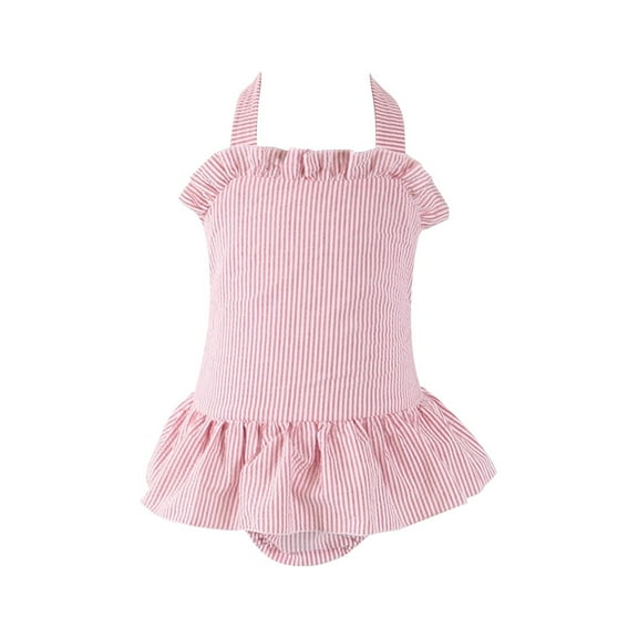 LNMQLPDBS Toddler Bathing Suit Girls Ruffle Trim One Piece Bathing Suit Beach Swimwear Baby Girl Swimsuit 6-9 Months Beach Sport Bikini Set for Swimming Pool Toddler Gift for Girl Summer Beachwear