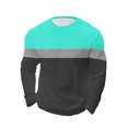 thumbnail image 6 of Wrtxtat Men's Color Block Sweatshirt Waffle Knit Fleece Pullover Crewneck Casual Lightweight Long Sleeve Slim Fit Patchwork Tops Mint Green XXL, 6 of 6