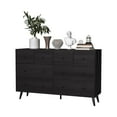 Resenkos Modern 8 Wide Drawer Long Dresser Chest of Drawers Wooden