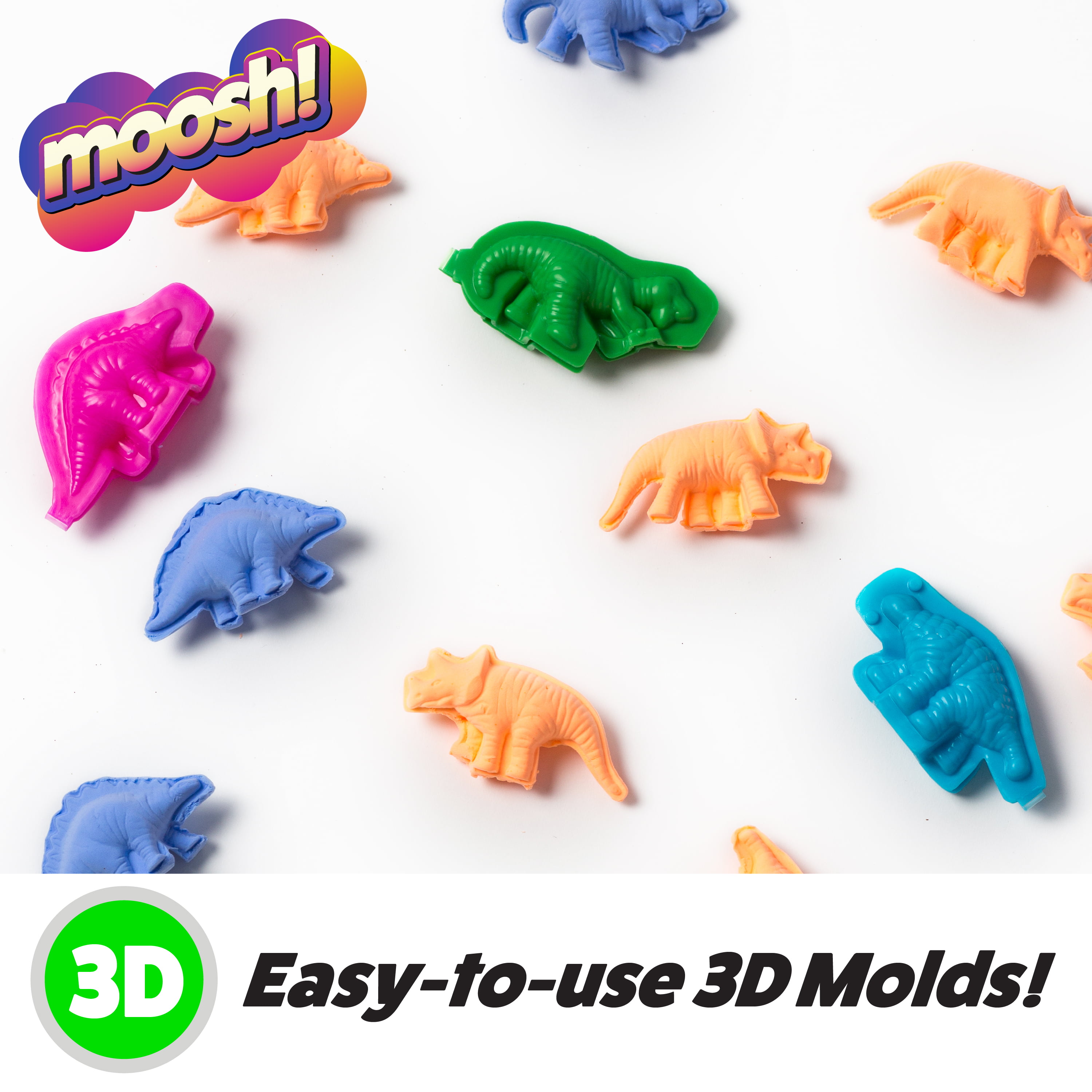 Moosh Fluffy Sensory Modeling Clay for Ages 3+, 6.4 oz Bucket - Dinosaurs