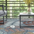 thumbnail image 7 of 4x6 Water Resistant, Indoor Outdoor Rugs for Patios, Front Door Entry, Entryway, Deck, Porch, Balcony | Outside Area Rug for Patio | Dark Blue, Floral | Size: 3'10'' x 5'3'', 7 of 7