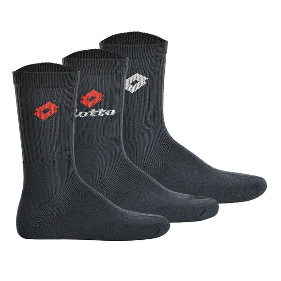 Calcetines LOTTO 3 Pares de Tenis Unisex, Calcetines Deportivos Terrycloth, Unicolor Marina 35-38