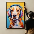 thumbnail image 4 of Brittany Wall Art - Funny Dog Canvas Canvas for Kids' Room 11x17inch - Colorful Puppy with Earphone Pictures Framed Ready to Hang, 4 of 4